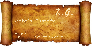 Kerbolt Gusztáv névjegykártya