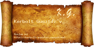 Kerbolt Gusztáv névjegykártya